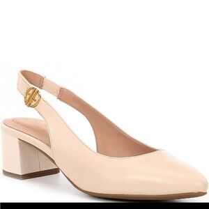 Cole Haan Cream Block Heel Slingback Pumps